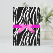 Zebra Event Einladung Pink (Stehend Vorderseite)