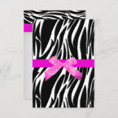 Zebra Event Einladung Pink (Vorne/Hinten)