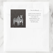 Zebra-Exlibris Rechteckiger Aufkleber (Tasche)