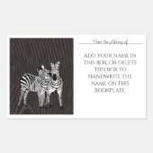 Zebra-Exlibris Rechteckiger Aufkleber (Vorderseite)