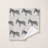Zebra Exotic Animal Muster Beige Badhandtuch Set (Waschlappen)
