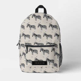 Zebra Exotic Animal Muster Beige Bedruckter Rucksack