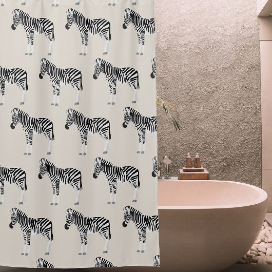 Zebra Exotic Animal Muster Beige Duschvorhang