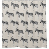 Zebra Exotic Animal Muster Beige Duschvorhang (Vorderseite)