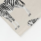 Zebra Exotic Animal Muster Beige Fleecedecke (Ecke)