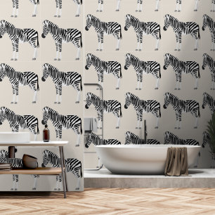 Zebra Exotic Animal Muster Beige Tapete