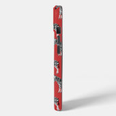 Zebra Exotic Animal Muster Deep Red Monogram Case-Mate iPhone Hülle (Rückseite / Links)