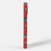 Zebra Exotic Animal Muster Deep Red Monogram Case-Mate iPhone Hülle (Rückseite / Rechts)