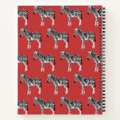 Zebra Exotic Animal Muster Deep Red Monogram Notizblock (Rückseite)