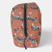 Zebra Exotic Animal Muster Terracotta Monogram Waschbeutel (Rechts)