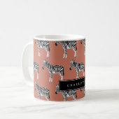 Zebra Exotic Animal Muster Terracotta Orange Kaffeetasse (Vorderseite Links)