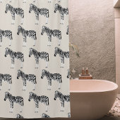 Zebra Exotic Animal Pattern Beige Duschvorhang