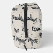 Zebra Exotic Animal Pattern Beige Monogramm Waschbeutel (Rechts)