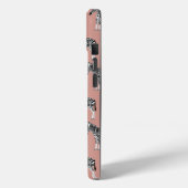 Zebra Exotic Animal Pattern Blush Pink Monogramm Case-Mate iPhone Hülle (Rückseite / Links)
