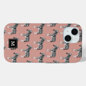 Zebra Exotic Animal Pattern Blush Pink Monogramm Case-Mate iPhone Hülle (Rückseite (Horizontal))
