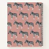 Zebra Exotic Animal Pattern Blush Pink Monogramm Notizblock (Rückseite)