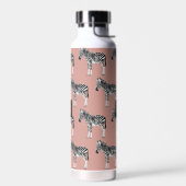 Zebra Exotic Animal Pattern Blush Pink Monogramm Trinkflasche (Links)