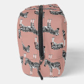 Zebra Exotic Animal Pattern Blush Pink Monogramm Waschbeutel (Rechts)