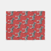 Zebra Exotic Animal Pattern Deep Red Fleecedecke (Vorderseite (Horizontal))