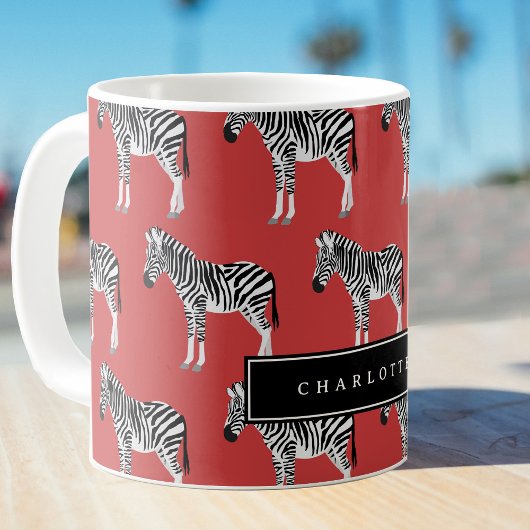 Zebra Exotic Animal Pattern Deep Red Kaffeetasse