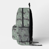 Zebra Exotic Animal Pattern Sage Green Bedruckter Rucksack (Rechts)