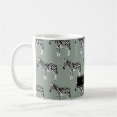 Zebra Exotic Animal Pattern Sage Green Kaffeetasse (Links)