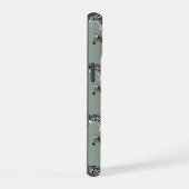 Zebra Exotic Animal Pattern Sage Green Monogram iPhone 15 Hülle (Rechte Seite)