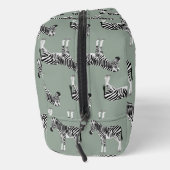 Zebra Exotic Animal Pattern Sage Green Monogram Waschbeutel (Rechts)
