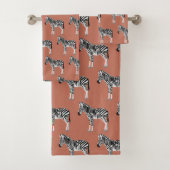 Zebra Exotic Animal Pattern Terracotta Badhandtuch Set (Insitu)