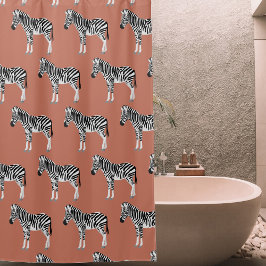 Zebra Exotic Animal Pattern Terracotta Duschvorhang