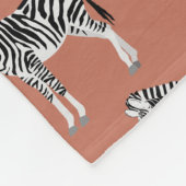 Zebra Exotic Animal Pattern Terracotta Fleecedecke (Ecke)