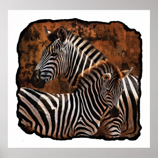 Zebra Fall Stripes LARGE Poster, Druck, Wandkunst Poster (Vorne)