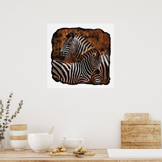 Zebra Fall Stripes LARGE Poster, Druck, Wandkunst Poster (Küche)