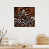 Zebra Fall Stripes LARGE Poster, Druck, Wandkunst Poster (Küche)