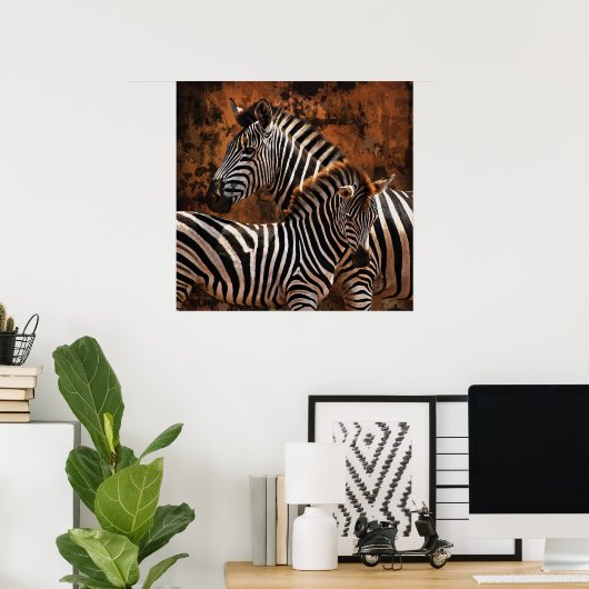 Zebra Fall Stripes LARGE Poster, Druck, Wandkunst Poster (Heimbüro)