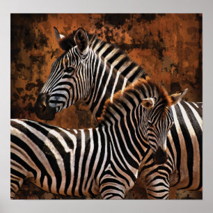 Zebra Fall Stripes SMALL Plakat, Druck, Wandkunst Poster