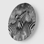 Zebra Family Große Wanduhr (Winkel)