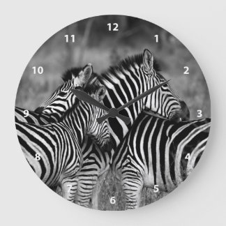 Zebra Family Große Wanduhr