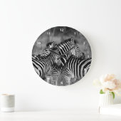 Zebra Family Große Wanduhr (Zuhause)