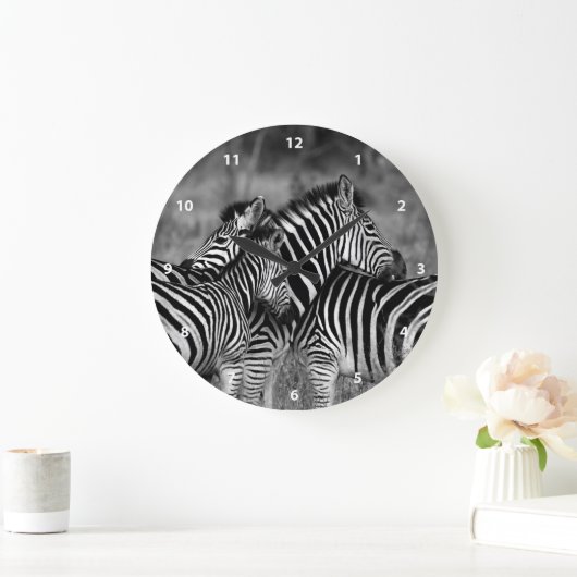 Zebra Family Große Wanduhr (Zuhause)