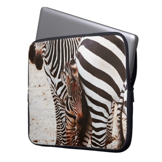 ZEBRA FAMILY LAPTOPSCHUTZHÜLLE (Vorderseite Links)