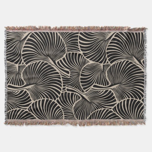 Zebra Fan Palm Hawaiian Tropical Black Almond Decke (Vorderseite)