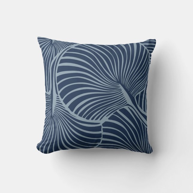 Zebra Fan Palm Hawaiian Tropical Blue Kissen (Vorderseite)