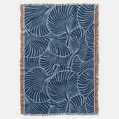 Zebra Fan Palm Hawaiian Tropical Navy Blau Decke (Vorderseite Vertikal)