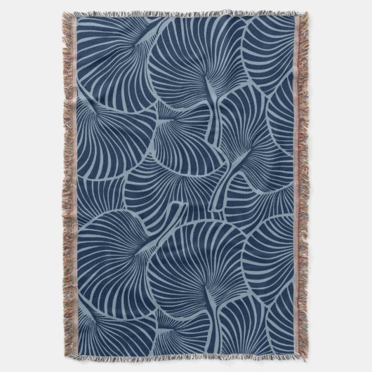 Zebra Fan Palm Hawaiian Tropical Navy Blau Decke (Vorderseite Vertikal)