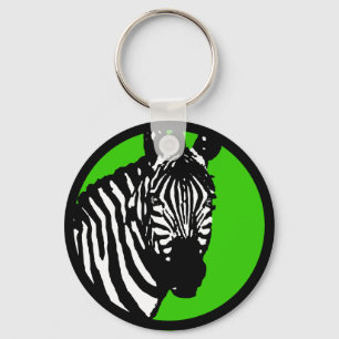 Zebra. Farbanpassbarer Kreis. Schlüsselanhänger