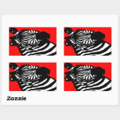 Zebra. Farbe anpassbar. Rechteckiger Aufkleber (Blatt)