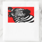 Zebra. Farbe anpassbar. Rechteckiger Aufkleber (Tasche)