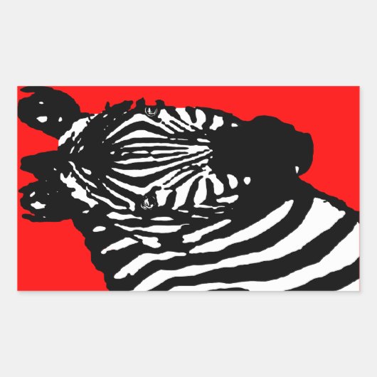 Zebra. Farbe anpassbar. Rechteckiger Aufkleber (Vorderseite)