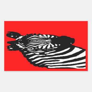 Zebra. Farbe anpassbar. Rechteckiger Aufkleber